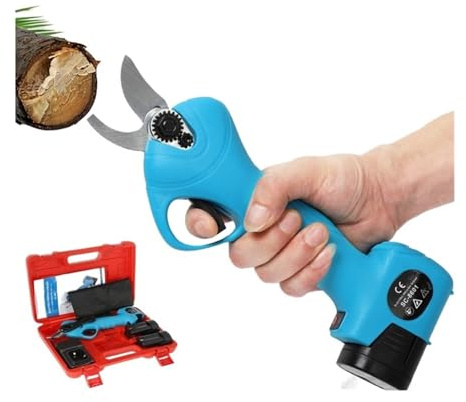 Forbici elettriche da potatura 500 W, 25 mm, tagliasiepi a batteria giardino, 1 agli ioni di litio + caricabatteria, tagliarami, utensile elettrico Per uso fai da te(2 Batteries)