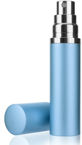 Lammcou Vaporizador de Perfume 10ml, Mini Recargable (Blue) | Botella de Vidrio Elegante con Pulverizador de Aluminio, Antifugas para Bolso, Uso Diario, Viajes, Citas Perfume Atomiser