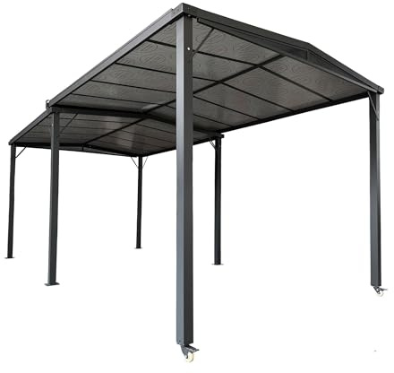 Milani Home - gazebo da giardino allungabile Linda, in alluminio e policarbonato, antracite