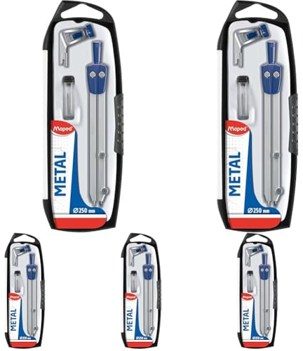 Maped M197512 - Zirkelkasten Start, 3-teilig, grau (Packung mit 5)