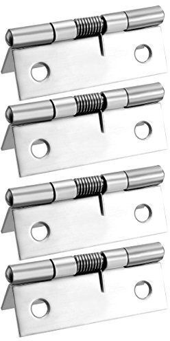 sourcing map Self Closing Spring Hinge 2inch Stainless Steel Brushed DIY Hardware for Door Cabinet Small Box 4pcs Per Pack