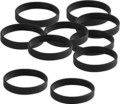 P Prettyia 10 Stücke Silikon-Armband Gummiarmband Sportschmuck Unisex Armbänder - Schwarz