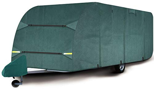 Shield Autocare 21ft - 23ft Full Caravan Cover & Hitch Cover | Universal 4 Ply Breathable Heavy Duty Waterproof Protector (21 foot - 23 foot XL)