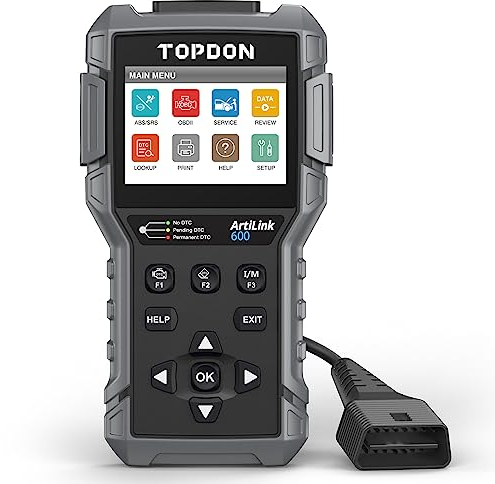 TOPDON ArtiLink600 OBD2 Diagnosegerät, Code-Leser mit ABS/SRS-Diagnose, Aktiver Test, Öl/SAS/BMS-Reset, volle OBD2-Funktionen