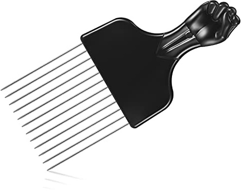 Afro Pick Kamm Metall Pick Kamm Kunststoff Afro Pick Haar Kamm Breiter Zahn Haar Pick Kamm Metall Haar Färbung Kamm Perücke Zopf Kamm Friseur Styling Werkzeug für Lockig Frisur, Schwarz