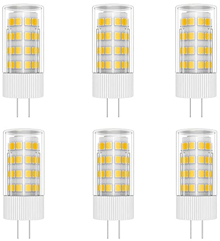 Aiwerttes LED-Leuchtmittel, G4, AC/DC, 12 V, 5 W, entspricht 50 W Halogenlampe, 500 Lumen, 3000 K, warmweiß, nicht dimmbar, 6 Stück