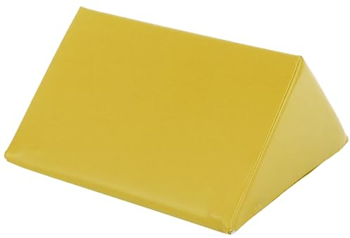 ATC Handels GmbH Beinlagerungskissen Dreieck in den Maßen 45cm x 35cm x 16cm, in 5 erhältlich - Entlastungskissen - Kunstlederbezug - Entspannung - Armlagerungskissen (gelb)