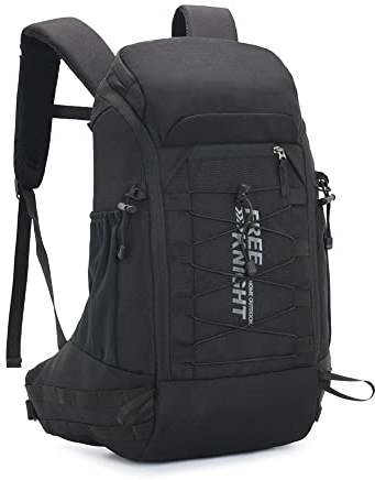 Bseash 40L Leichter wasserdichter Wanderrucksack mit Regenschutz, Outdoor Sport Reise Tagesrucksack Multifunktions Reisetasche für Camping Klettern Skifahren Radfahren (Schwarz)