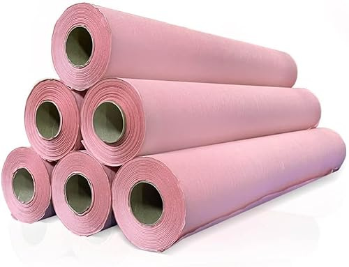 Ärztekrepp 1-lagig (59 cm x 70 m) 6 Papierrollen Rosa Farbe | Liegenabdeckung – Ärztekrepp | Ohne Vorschnitt, glatte Textur. Farbige Rolle für Massage, Kliniken, Tätowierung, Physiotherapie, Ästhetik