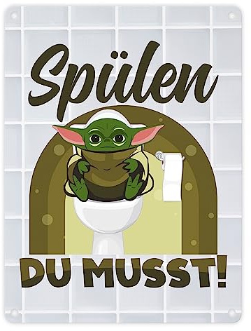 Spülen du musst Metallschild in 15x20 cm für dein Badezimmer ein dekoratives Blechschild für dein WC Galaxy Sauber Händewaschen Filme witzig