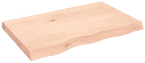 vidaXL Waschtischplatte 80x50x(2-6) cm Massivholz Unbehandelt