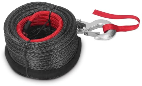 Synthetisches Windenseil, Synthetik-Kunststoff-Seil Seil-Winde Winden UV Beweis Abnutzungsbeständiges Forstseil Anhängerseil Fahrzeugwinde LKW ATV UTV 18740 Lbs 10mm X 30m