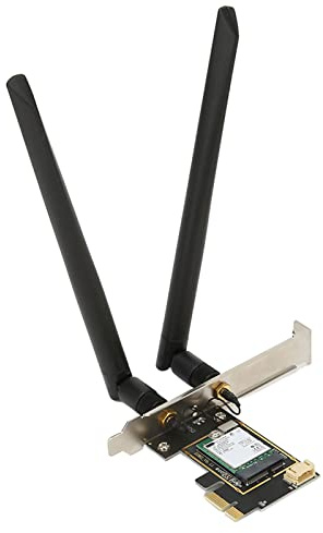 WiFi 6E AX210NGW PCIE-WLAN-Karte, 2,4 GHz 5 GHz 6 GHz Tri-Band-Wireless-Adapter mit Bluetooth 5.2, Bis zu 5374 Mbit/s, MU MIMO, für Desktop-PC 10/11