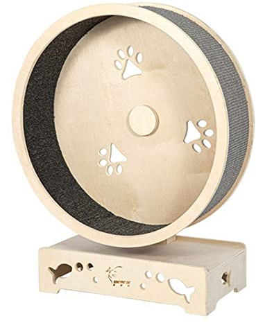 DIIDIIFF Katzenrad-Trainingsgerät für Hauskatzen – Hundelaufband, Hamster-Laufrad, Holzspielzeug für kleine/mittelgroße Hunde, Indoor-Übungen