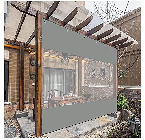 Outdoor-Terrassenplane, Wasserdichter Vorhang, Transparente Vinyl-Zelt-Seitenwand Mit Ösen, Winddichter Trennwand Für Pergola-Veranda-Pavillons (2 X 4 M)