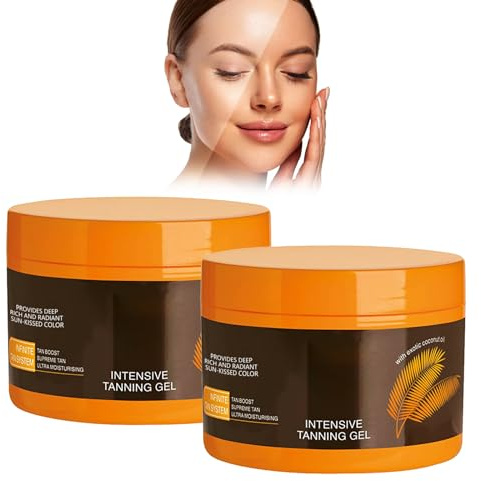 Neyared 2PCS Fast Tanning Bronzing Butter with Coconut Oil and Vitamin E, Intensive Tanning Gel for Sunbeds & Outdoor Sun