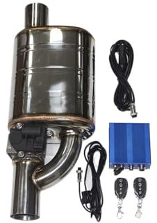 Auspuffspitzen Auto Abgasanlage Elektrische Ventilsteuerung Auspuffrohr Set Verstellbarer Ventilwinkel Schalldämpfer Edelstahl Universell 51 63 70 76 Auto Auspuff Endrohr(Right B 51MM)