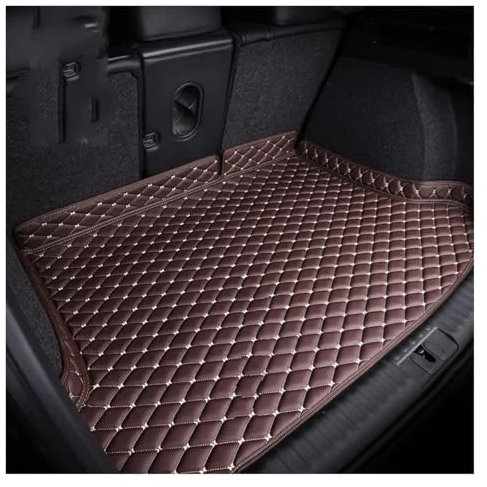 TAOMYDS Kofferraummatten Für Für Q7 4L MK1 2006 2007-2015 5-Sitzer Wasserdichtes Leder-Auto-Innenraum-Kofferraumpolster Auto-Innenausstattung Auto Kofferraumwanne(Coffee,1pcs)