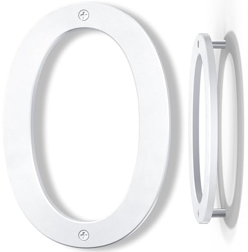 Yafimea Numero civico esterno 20 cm bianco, Numero grande da parete con effetto galleggiante 3D, design moderno in plastica ABS resistente alle intemperie (0)