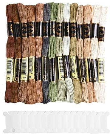 DERAYEE Rosa14 Farben je 8 Meter Stickgarn Set,Kreuzstichfäden für Sticken,Basteln, Kreuzstich,Häkeln