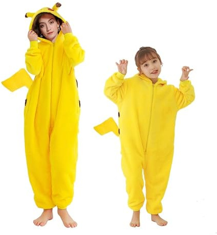 Udekit Pyjama mit Stehendem Schwanz, Karikatur Schlafoverall Strampler Onesies Schlafanzüge Robe Nachtwäsche Cosplay Kostüm Halloween Karneval Party für Kinder von 9 bis 12 Jahren