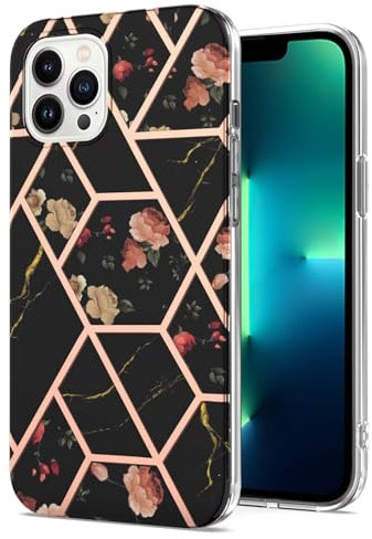 ATISIJIE con Estampado Funda para Motorola Moto E20 / E30 / E40,Funda para Niñas y Mujeres,Diseño de Florales Flores a Prueba de Golpe Funda para Motorola Moto E20 / E30 / E40-Flor Negra