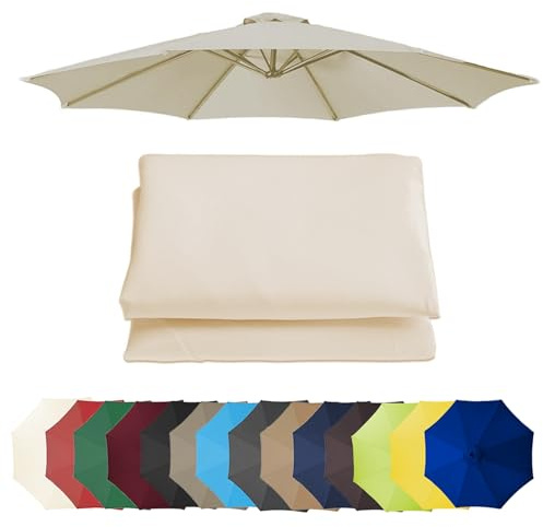 Auvent de Rechange Toile Déporté Pour Parasol 3.0m/3.50m, 6/8 Baleines Jardin, Terrasse et Plage