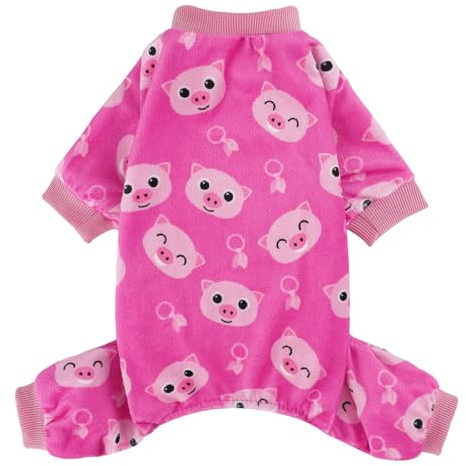 Dog Pajamas for Small Dog, Yorkie Chihuahua Pjs,Stretchable Pig Design Pet Apparel, Clothes Teacup, Sleepwear Dogs, Comfortable Puppy Jumpsuit，Pig, S