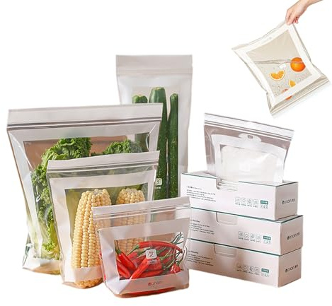 Sacs de Conservation Alimentaire - 85x Sacs Sandwich pour Stockage Alimentaire au Congélateur | Contenant Étanche de Rangement pour Réfrigérateur - Préparation Repas, Déjeuner, Marinade Viande et Frui
