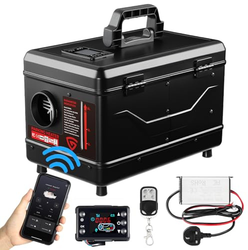 GEARFLOW 8KW Toolbox Diesel Air Heater DC 12V 24V, With AC 110V-240V Power Adapter, LCD Bluetooth APP Remote Control, All-in-One Night Parking Heater For Cars Trucks RV Campers Motorhome