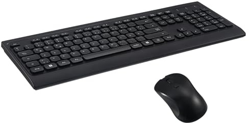 Veemoon Clavier sans Fil Silencieux Et Souris sans Fil Ergonomique pour Bureau Et Maison, Ensemble Confortable Et Pratique, Utilisation Polyvalente pour Ordinateur Portable, Couleur Noire