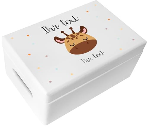 Creative Deco Weiße Personalisierte Geschenke Baby Holzkiste Spielzeugkiste | mit Wunschnamen | Tiere | Spielzeug Aufbewahrung | Aufbewahrungsbox Kinder Spielzeugbox Geschenkkiste Geschenkbox