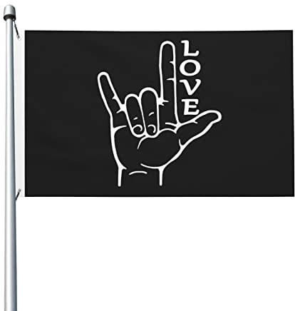 I Love You Sign Language Flag 3x5 Ft Outdoor Decoration Banner Yard Flag for Home Garden