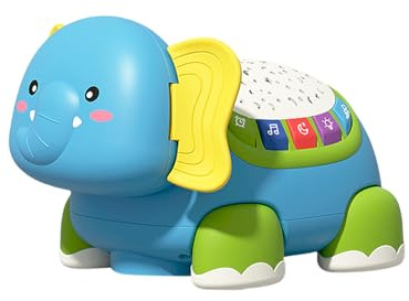 Musikalisk Elefant Leksak För Barn - Krypande Leksak I Rörelse, Färdighetsspel För Barnmotorer, Interaktiv Sensorisk Pedagogisk, Utvecklingsspel För Nyfödda Pojke Dagis