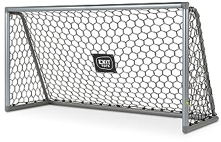 EXIT Scala Aluminium-Fußballtor - Leichtgewicht - Sehr Stabil - Hochwertiges Rostfreies Aluminium - Fußballtore im Garten - Trainiere Deine Fußballfertigkeiten - 220x120cm - Mattsilber