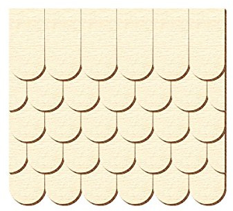 Chapas de madera Bütic Gmb, contrachapadas, semicircular, tejas planas, selección de tamaño y cantidad, Contrachapado, 1000 unidades, 15mm x 7.5mm