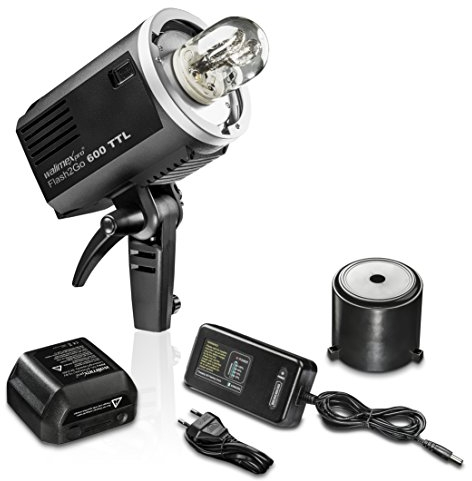 Walimex pro Flash Studio Portable Flash2Go 600 TTL – Flash 600 WS, Batterie 8700 mAh pour 500 déclenchements, lumière LED réglable, Usage intérieur et extérieur