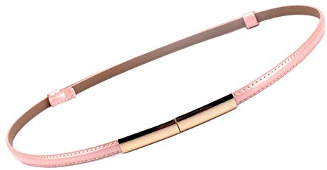 Diyafas Dünne Ledergürtel mit Metall Schnalle Damen Kleid Dekorative Gürtel Taillenband