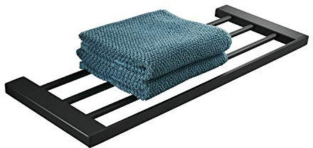 Leekayer Handtuchhalter Bad Eckregal Edelstahl 304 schwarz 50 cm Wandmontage