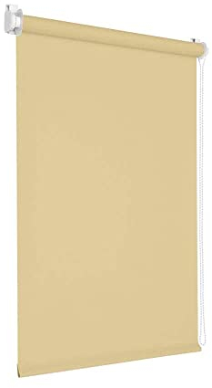 Victoria M. Tenebra Verdunkelungsrollo Klemmfix Rollo Fensterrollo, Sichtschutz, Verdunkelnd, Ohne Bohren inkl. Montagematerial, 135 x 160 cm, Beige