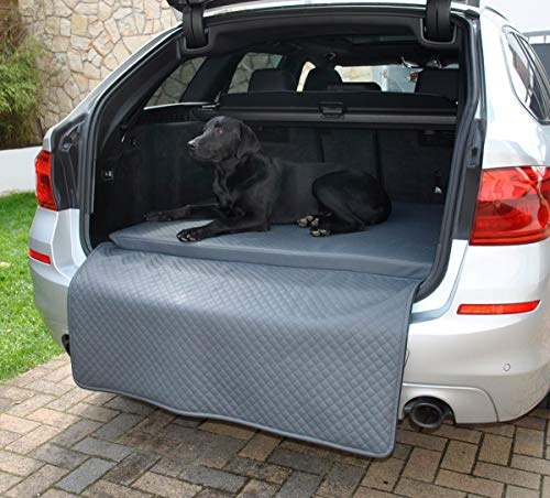 Mayaadi Home Hundebett Kofferraum Matte Luca Autoschondecke Kunst Leder Autositz Schutzdecke Grau XL (100x100x5x60cm)