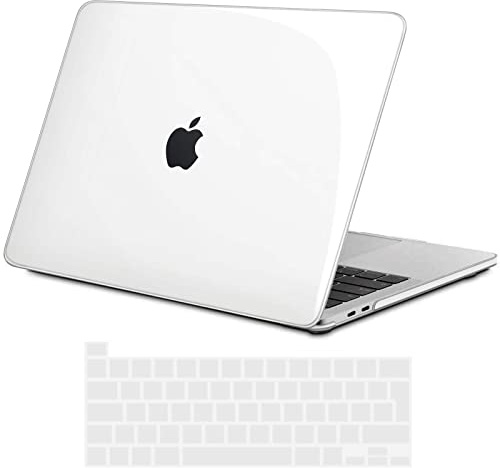TECOOL Hülle nur Kompatibel mit MacBook Pro 16 Zoll 2020 2019 mit Touch Bar (A2141), Ultradünne Schutzhülle Hartschale Transparent Case mit Tastaturschutz (EU Layout), Kristallklar | Ultradünne Schutzhülle, Snap-on Hardcase, Ohne Logoausschnitt, EU Tastaturschutz, Hochglanz Durchsichtig