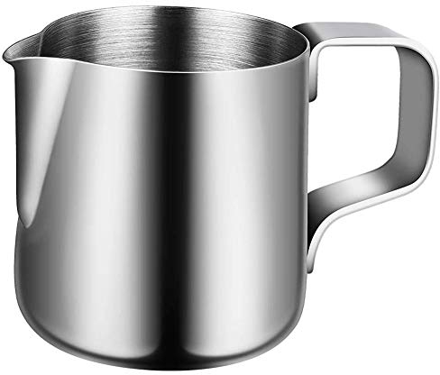 BESLIME Bricco da Latte e caffè 150ml Acciaio Inox caffè Espresso Pitcher, Bricco per Latte Piccolo, Bricco Lattiera in Acciaio Inox per caffè Latte Art