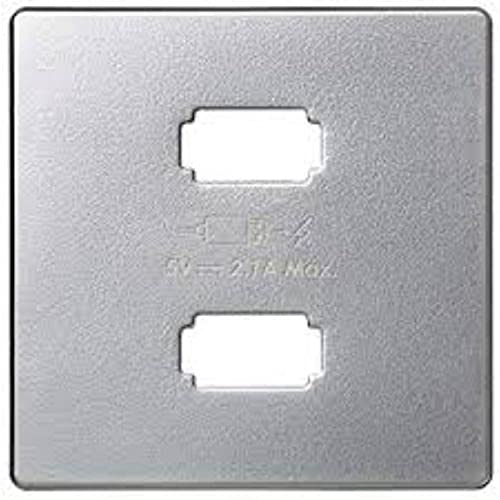 Simon Tapa para cargador con 2 conectores compatible con USB A, 1 x 5,5 x 5,5 centímetros, color aluminio (referencia: 8211096-033), estándar