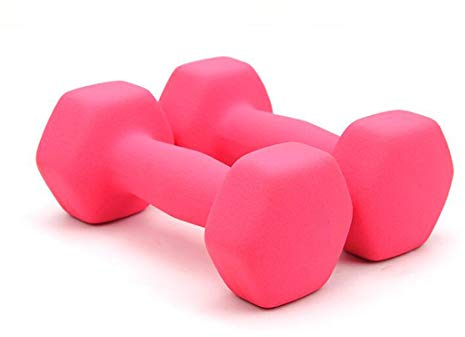 Hex Rubber Kurzhanteln für Frauen und Männer, Gusseisen Farbe Hanteln Gewicht Set, Gewichte Fitness Home Gym Übung Langhantelset, 1 kg / 1,5 kg / 2kg / 3kg / 4kg / 5kg (1 Paar),Rosa,4kg*2