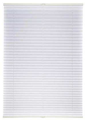 ondeco Plissee ohne Bohren mit Klemmträger viele Farben, Sonnenschutz für Fenster innen, Lichtschutz und Blickdicht, Plissee klemmfix Faltrollo Sichtschutz für Tür Weiß 75x130 cm