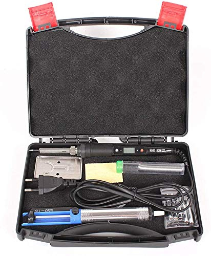 Soldador confiable de hierro soldador LCD pantalla digital 80 W eléctrica temperatura ajustable estación de hierro soldadura mano herramientas de reparación equipo de soldadura (color: kit de caja de