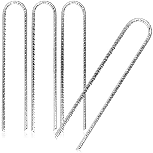 COM-FOUR® 4X ancrages au Sol XL en Acier Massif, Forme en U 38 cm, Ø 1 cm - ancrages au Sol galvanisés pour tentes, Pavillons, châteaux gonflables, Trampolines, Stables et inoxydables