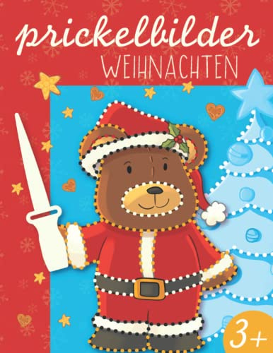 Prickelbilder Weihnachten: Fensterbilder Bastelbuch für Kinder ab 3 | Winter Prickeln und Basteln. Weihnachtsgeschenke | Nikolaus Geschenke für Junge und Mädchen. (Basteln für Kinder ab 3)