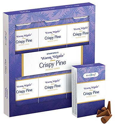 Stamford Premium Aromatherapy Incense Cones - Relaxing, Stress Relief, Meditation, Refreshing Incense Cones Set with Hot Summer Nights and Winter Warmth Range (Winter Warmth Cones, Crispy Pine)